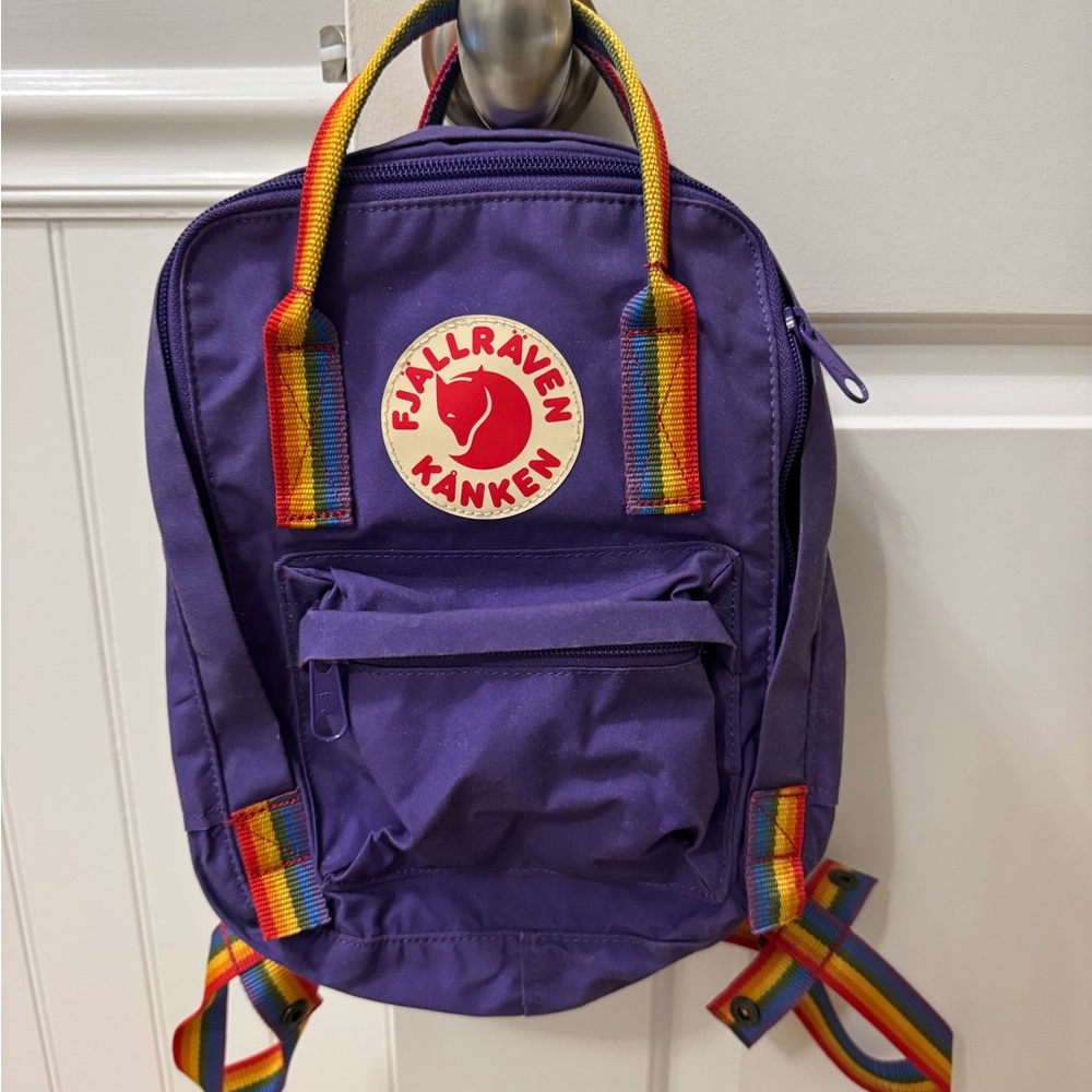 Fjallraven Kånken Kids Backpack - Purple with Rainbow Accents